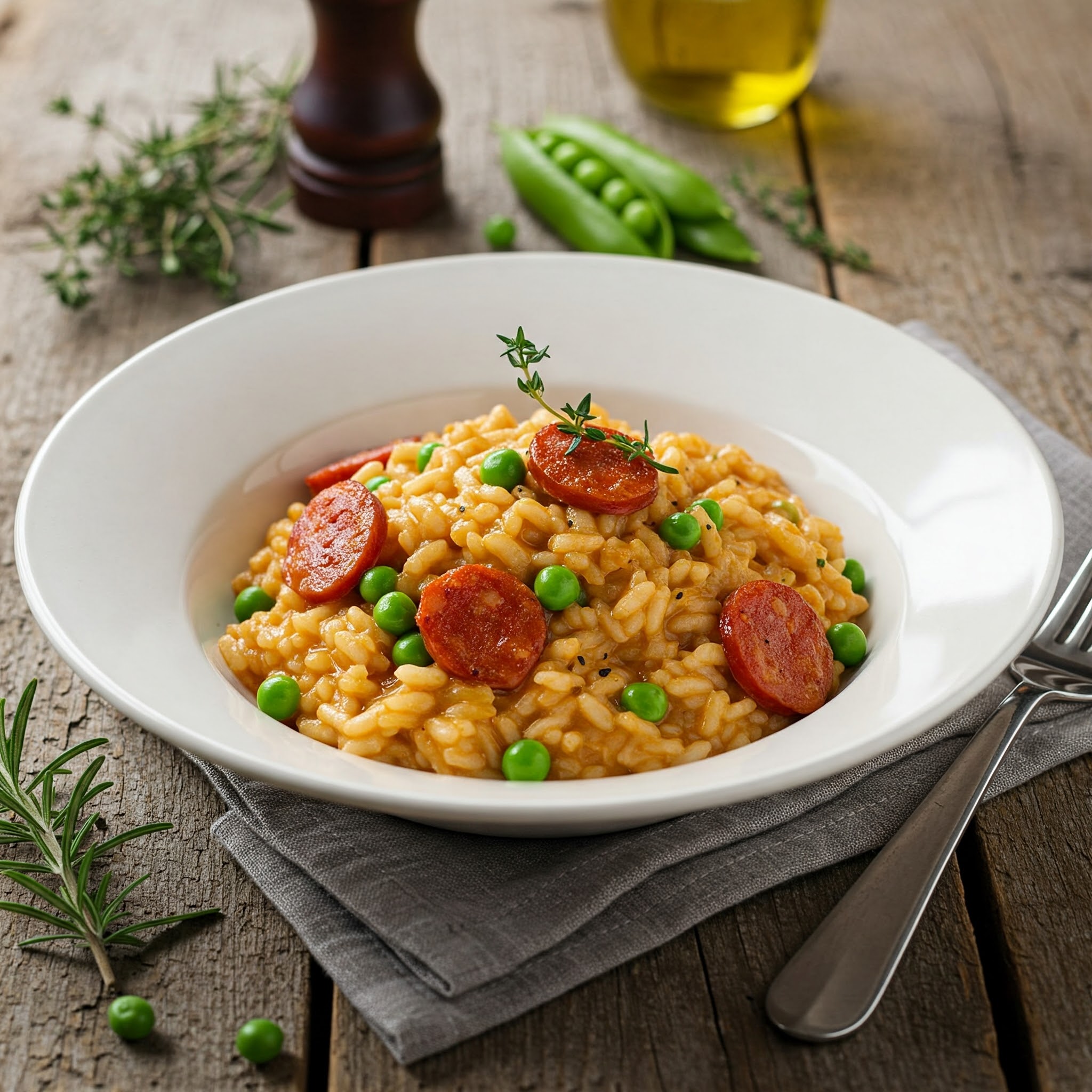 5-Ingredient Chorizo & Pea Risotto: Best recipe idea!